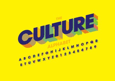 Biçimlendirilmiş modern yazı tipi ve alfabenin vektörü