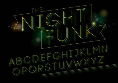 Biçimlendirilmiş modern yazı tipi ve alfabenin vektörü