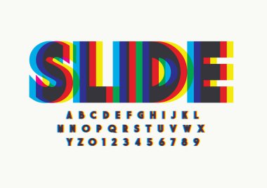 Biçimlendirilmiş modern yazı tipi ve alfabenin vektörü