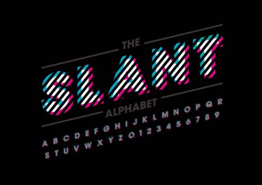 Biçimlendirilmiş modern yazı tipi ve alfabenin vektörü