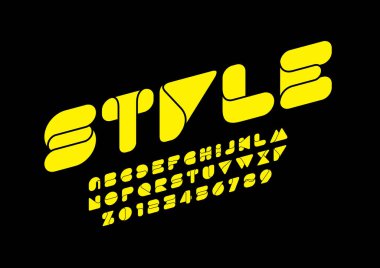 Biçimlendirilmiş modern yazı tipi ve alfabenin vektörü