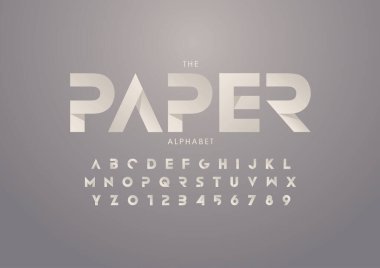 Biçimlendirilmiş modern yazı tipi ve alfabenin vektörü