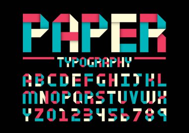 Biçimlendirilmiş modern yazı tipi ve alfabenin vektörü