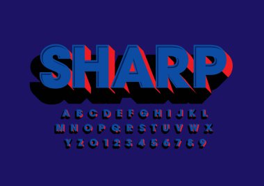 Biçimlendirilmiş modern yazı tipi ve alfabenin vektörü