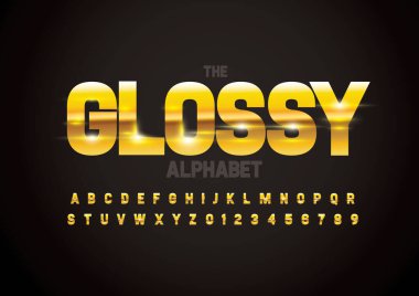 Biçimlendirilmiş modern yazı tipi ve alfabenin vektörü