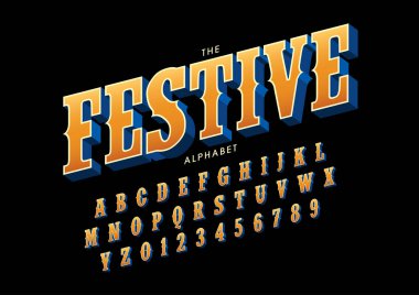 Biçimlendirilmiş modern yazı tipi ve alfabenin vektörü