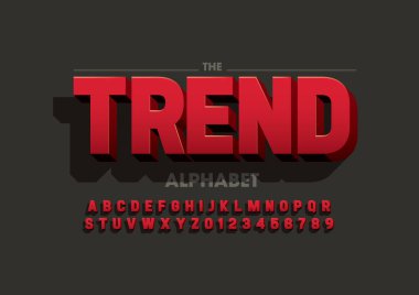 Biçimlendirilmiş modern yazı tipi ve alfabenin vektörü