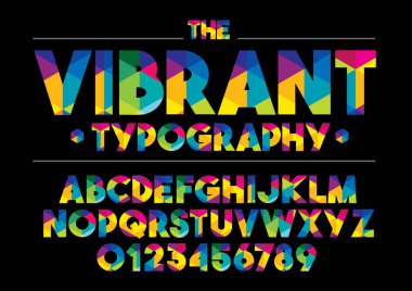 Biçimlendirilmiş modern yazı tipi ve alfabenin vektörü