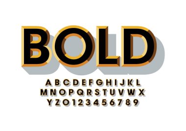 Biçimlendirilmiş modern yazı tipi ve alfabenin vektörü