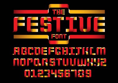 Biçimlendirilmiş modern yazı tipi ve alfabenin vektörü