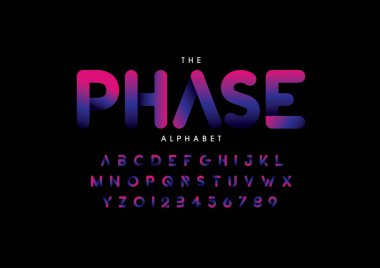 Biçimlendirilmiş modern yazı tipi ve alfabenin vektörü