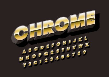 Biçimlendirilmiş modern yazı tipi ve alfabenin vektörü