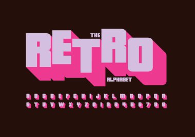 Eski veya eski biçimlendirilmiş yazı tipi ve alfabenin vektörü 