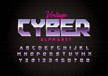 Biçimlendirilmiş modern yazı tipi ve alfabenin vektörü