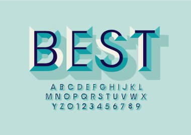 Biçimlendirilmiş modern yazı tipi ve alfabenin vektörü