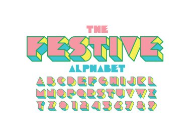 Biçimlendirilmiş modern yazı tipi ve alfabenin vektörü