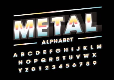 Biçimlendirilmiş modern yazı tipi ve alfabenin vektörü