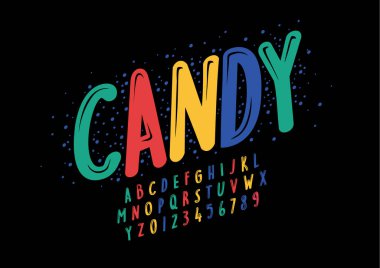 Biçimlendirilmiş modern yazı tipi ve alfabenin vektörü