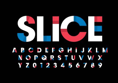 Biçimlendirilmiş modern yazı tipi ve alfabenin vektörü