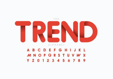 Biçimlendirilmiş modern yazı tipi ve alfabenin vektörü