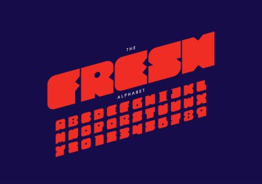 Biçimlendirilmiş modern yazı tipi ve alfabenin vektörü