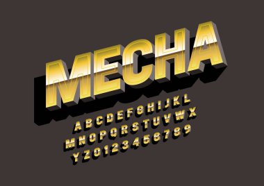 Biçimlendirilmiş modern yazı tipi ve alfabenin vektörü