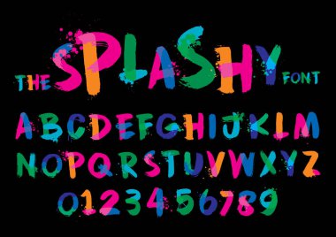 Biçimlendirilmiş modern yazı tipi ve alfabenin vektörü