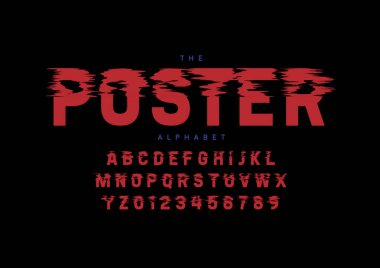 Biçimlendirilmiş modern yazı tipi ve alfabenin vektörü