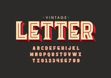 Biçimlendirilmiş modern yazı tipi ve alfabenin vektörü