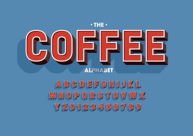 Biçimlendirilmiş modern yazı tipi ve alfabenin vektörü