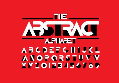 Biçimlendirilmiş modern yazı tipi ve alfabenin vektörü