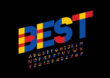 Biçimlendirilmiş modern yazı tipi ve alfabenin vektörü