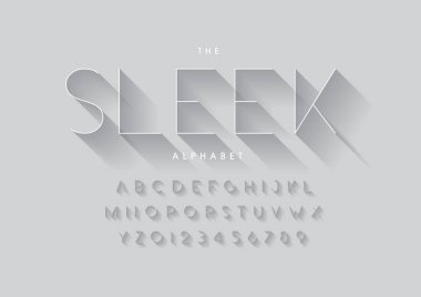 Biçimlendirilmiş modern yazı tipi ve alfabenin vektörü