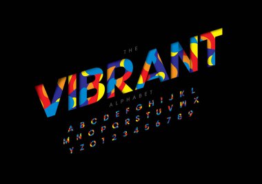 Biçimlendirilmiş modern yazı tipi ve alfabenin vektörü