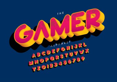 Biçimlendirilmiş modern yazı tipi ve alfabenin vektörü