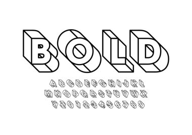 Biçimlendirilmiş modern yazı tipi ve alfabenin vektörü