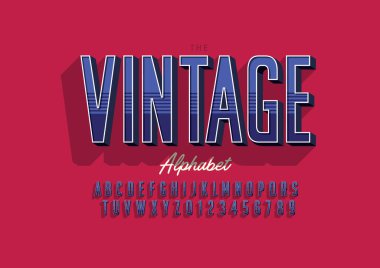 Eski veya eski biçimlendirilmiş yazı tipi ve alfabenin vektörü 