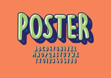 Biçimlendirilmiş modern yazı tipi ve alfabenin vektörü