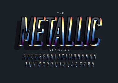 Biçimlendirilmiş modern yazı tipi ve alfabenin vektörü