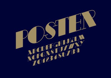 Biçimlendirilmiş modern yazı tipi ve alfabenin vektörü