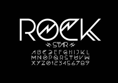 Biçimlendirilmiş modern yazı tipi ve alfabenin vektörü