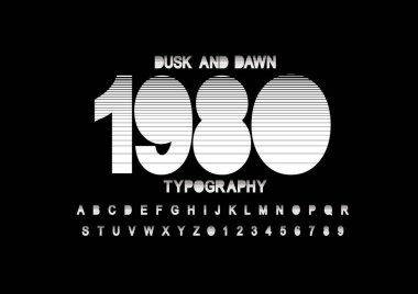 Biçimlendirilmiş modern yazı tipi ve alfabenin vektörü