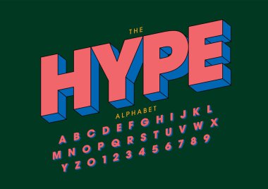 Biçimlendirilmiş modern yazı tipi ve alfabenin vektörü