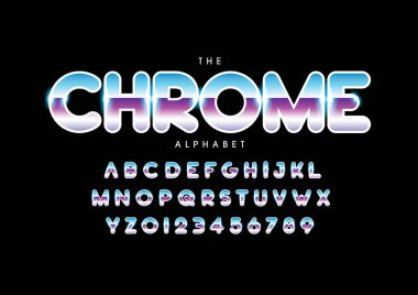 Biçimlendirilmiş modern yazı tipi ve alfabenin vektörü