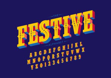 Biçimlendirilmiş modern yazı tipi ve alfabenin vektörü