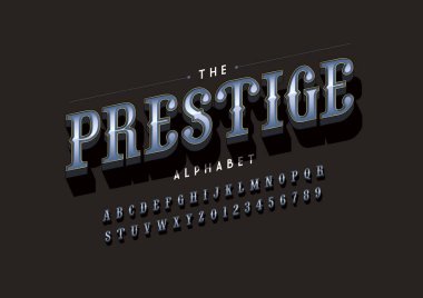 Biçimlendirilmiş modern yazı tipi ve alfabenin vektörü