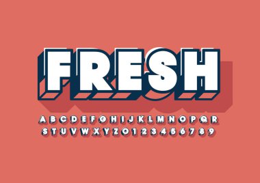 Biçimlendirilmiş modern yazı tipi ve alfabenin vektörü