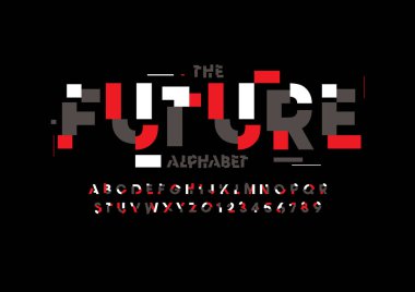 Biçimlendirilmiş modern yazı tipi ve alfabenin vektörü