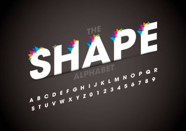 Biçimlendirilmiş modern yazı tipi ve alfabenin vektörü