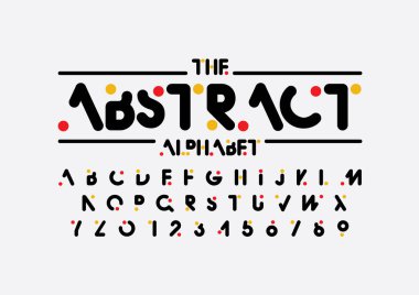 Biçimlendirilmiş modern yazı tipi ve alfabenin vektörü